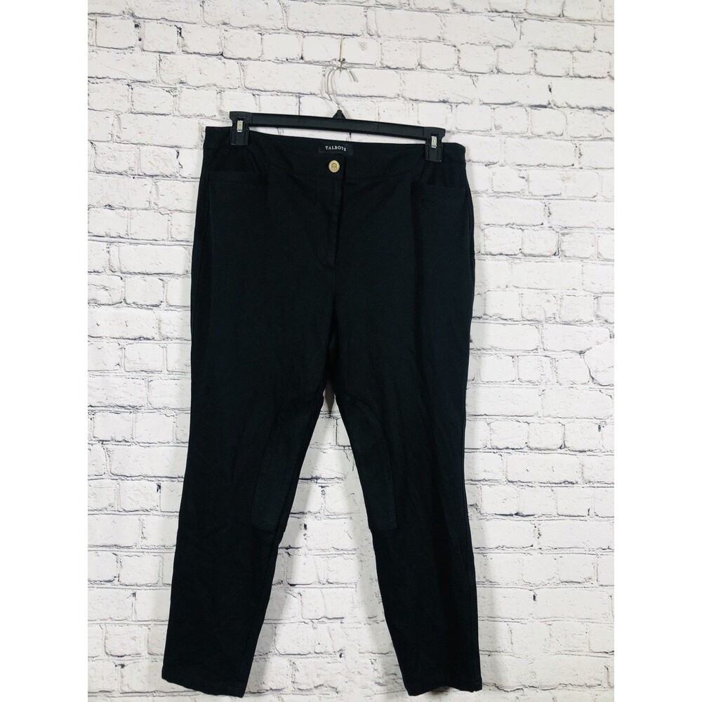 Talbots Women's  Skinny Ankle Equestrian Riding Style Pants Black Size‎ 14P